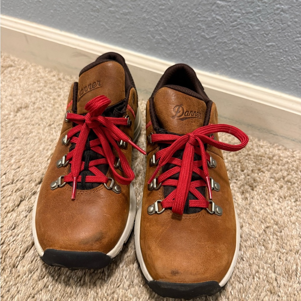 Danner Brown Leather Hiking Shoes with Red Laces